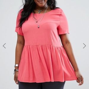 NWT ASOS Alice & You pink peplum with Ruffle Hem